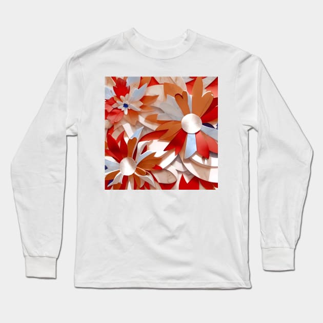 Sculpted Floral Shapes Long Sleeve T-Shirt by DANAROPER